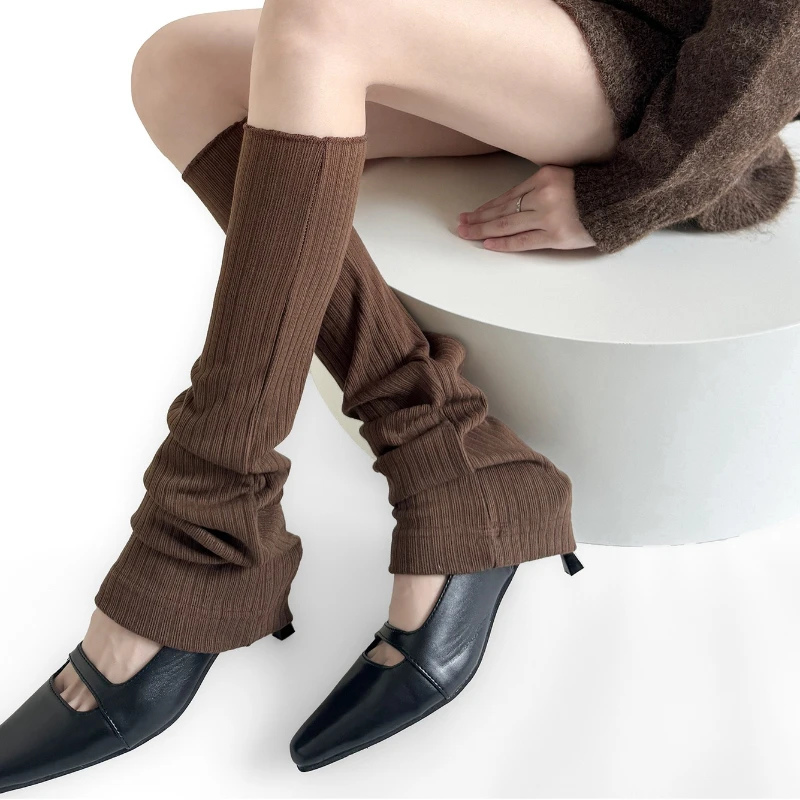 

Y2k гетры женские осенние и зимние теплые вязаные гольфы японские гетры JK длинные носки чулки чехол для ног