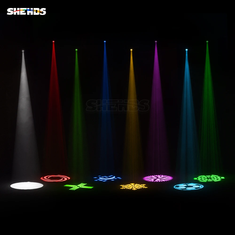 Imagem -06 - Shehds 160w Spot Light Prismas Faciais Led Movendo a Cabeça Padrão Claro 4800lux para dj Discoteca Festa Palco Efeito de Luz Profissional