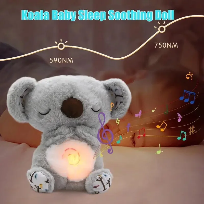 1pc, 11.8in breathing teddy bear, four-speed adjustment, music, breathing, rhythm, light, the best interactive gift for children