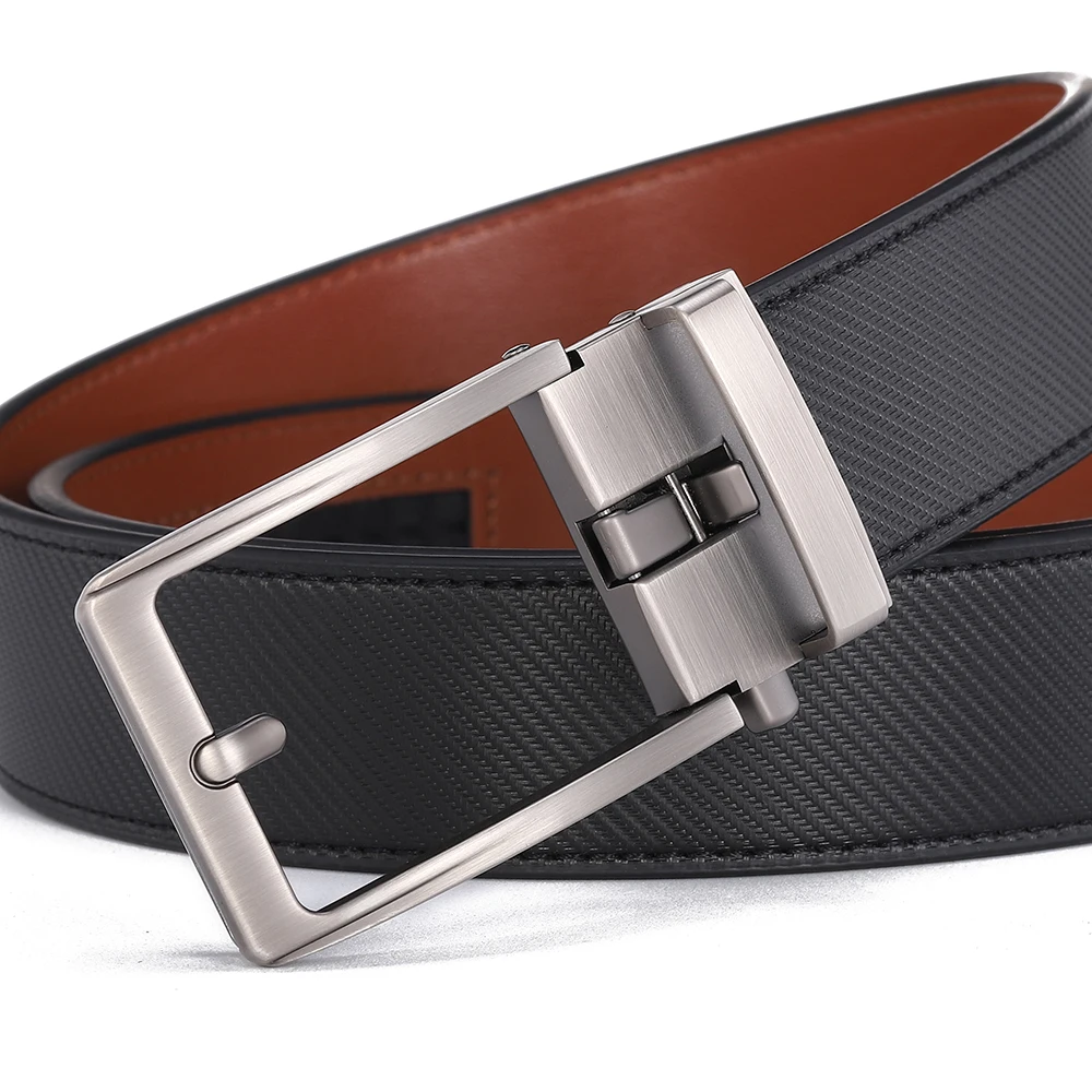 Fashion Cowhide Belt Designer Men\'s Leather Belt Automatic Buckle Fashion Famous Brand Luxury Business Ratchet Male Belt 3.5cm