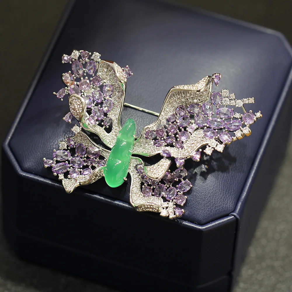 

Высококачественные легкие роскошные двухцветные броши-бабочки с цирконом для женщин и мужчин, элегантные ювелирные изделия ручной работы из агата, аксессуары с насекомыми, булавка