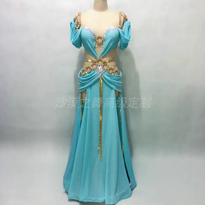 Aangepaste buikdanskleding Oosterse danskostuums Arabische prinses Prestatiekostuum BH lange rok