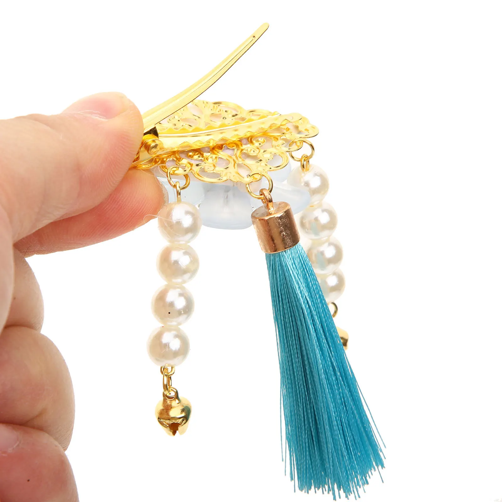 

1Pair Japanese Hair Clip Tassel Flower Fan Side Clips Kimono Hairpins Elegant Hair Accessories for Ceremony Party Wedding Prom