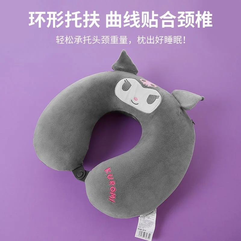 

U-образная подушка Kuromi для взрослых и подростков. Удобная подушка Kuromi Cinnamoroll. Удобная текстурированная подушка для сна.