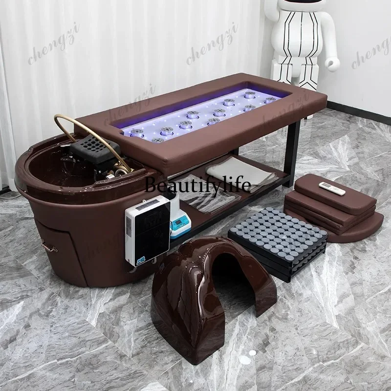Z138   Comfort Ear icking Shampoo Chair Massage Shower Stylist Beauty Shampoo Chair Lounge U Leather Furniture