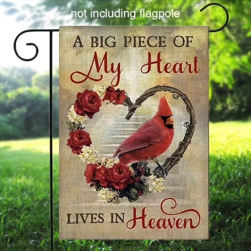 1 Piece, Memorial Garden Flag An Important Part of My Mind Living in Paradise Garden Flag 12X18 Double Sided, Small Linen Memorial Garden Garden Flag Cemetery Ornaments for Graves Outdoors (Flags Only)