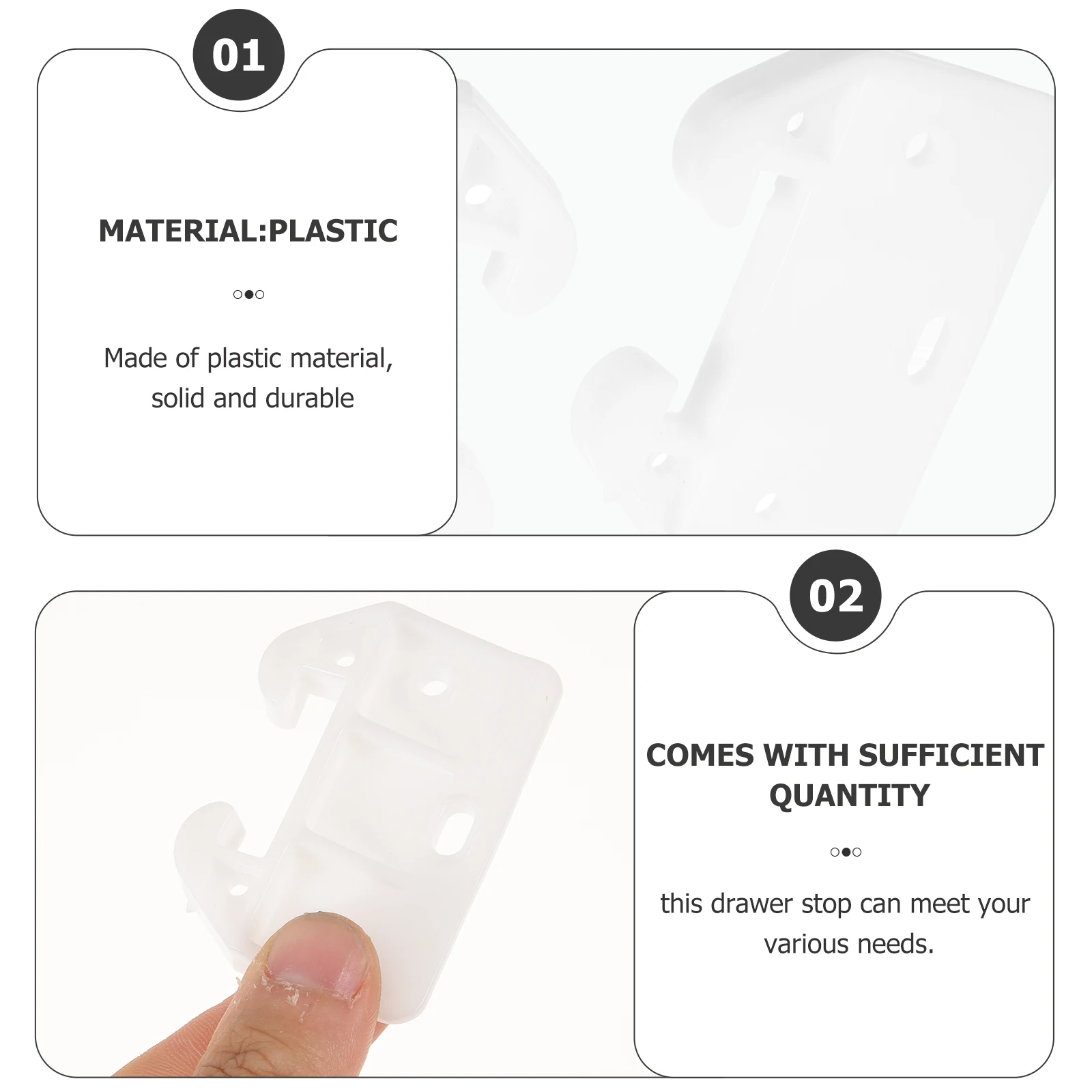 

15pcs Plastic Hooks 58x41x16mm Large Size Drawer Stops Cabinet Stoppers Crab Shape Guides Replacement Parts Dressing Table