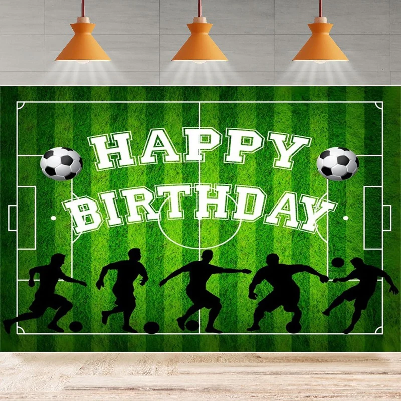 Soccer Theme Photography Backdrop Sports Football Field Soccer Party Background Kids Boys Happy Birthday Party Decorations