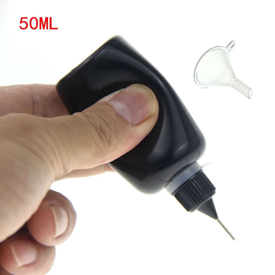 50ML Empty Needle Tip Glue Bottle With Black Cap DIY Quilling Tool Liquid Dropper Containers Silicone Rings