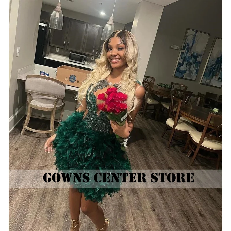 Cristais brilhantes daimond curto vestidos de baile preto menina sexy fenda vestido de festa de aniversário personalizado minin vestido de cocktail de baile