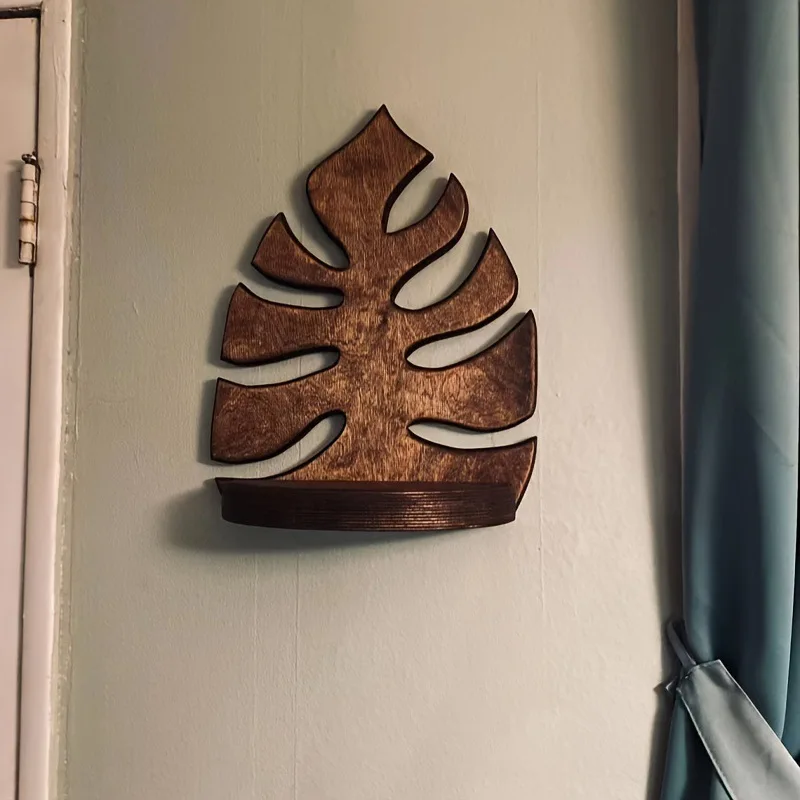 Wooden Monstera Plant Wall Trellis, Indoor Hanging Climbing Support for Potted Plants, Rustic Home Wall Decor