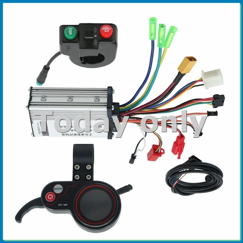 

48V 500W Controller MR-100 LCD Display Meter Dashboard+Switch Button for Electric Scooter-A09I
