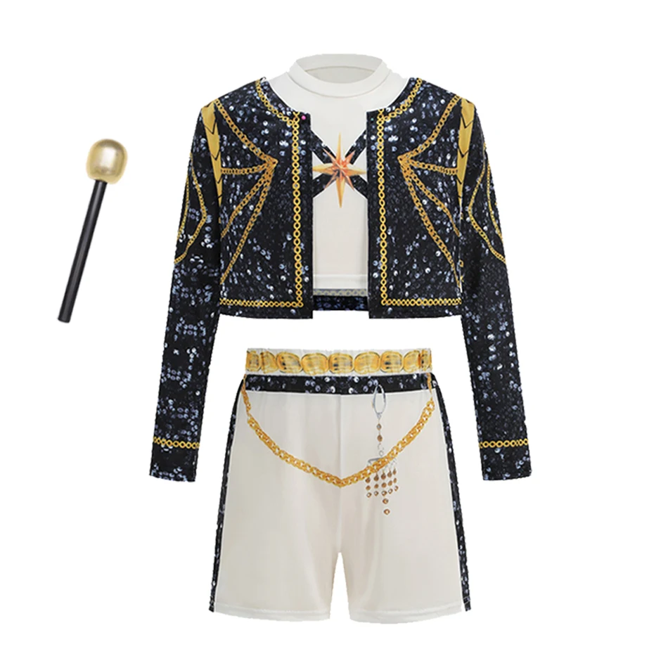 Meisjes Halloween Cosplay Popzangeres Modeshow Kleding Podiumoptreden 3-delig Verkleedkostuum Kinderen Show Party Kostuums