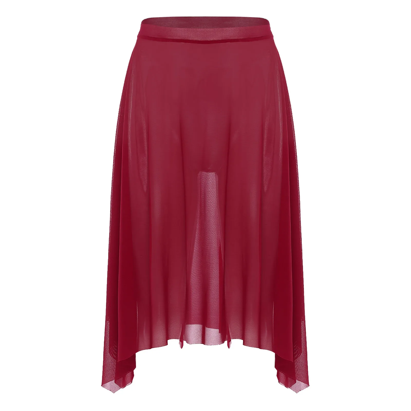 

Women Chiffon Skirts Lyrical Modern Dance Classical Practice Dancewear Mesh Irregular Hem Skirt Contemporary Ballet Costume
