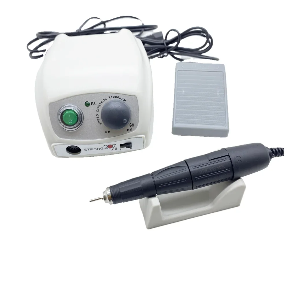 Forte 207b 65w caixa de controle 35000rpm broca do prego arquivo da arte do prego handpiece conjunto ferramenta máquina manicure equipamentos do prego