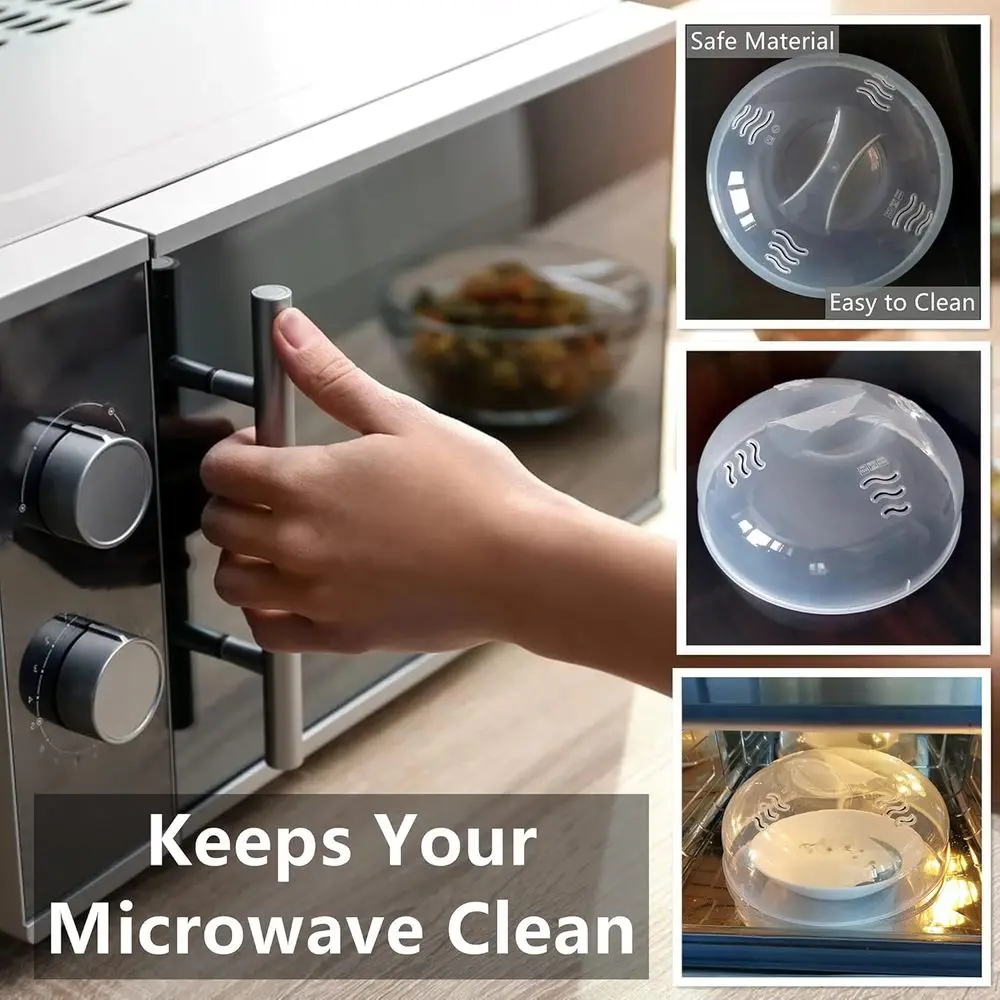 Large Microwave Plate Cover with Anti-Splatter Lid and Easy Grip Handle, 11.5 Inch, BPA Free & Dishwasher Safe
