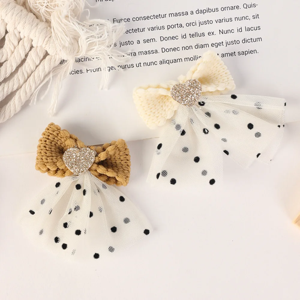 Children'S Decoration Sweet Mesh Tassel Bow Glitter Powder Bow Handmade Bow Embroidery Cloth Stickers For Hats Pants Jewelry