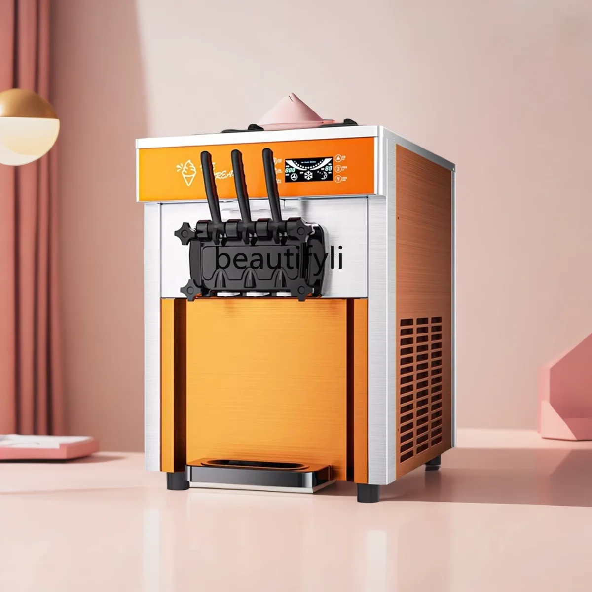 

Commercial ice cream machine Milk tea shop stall desktop vertical automatic soft ice cream machine
