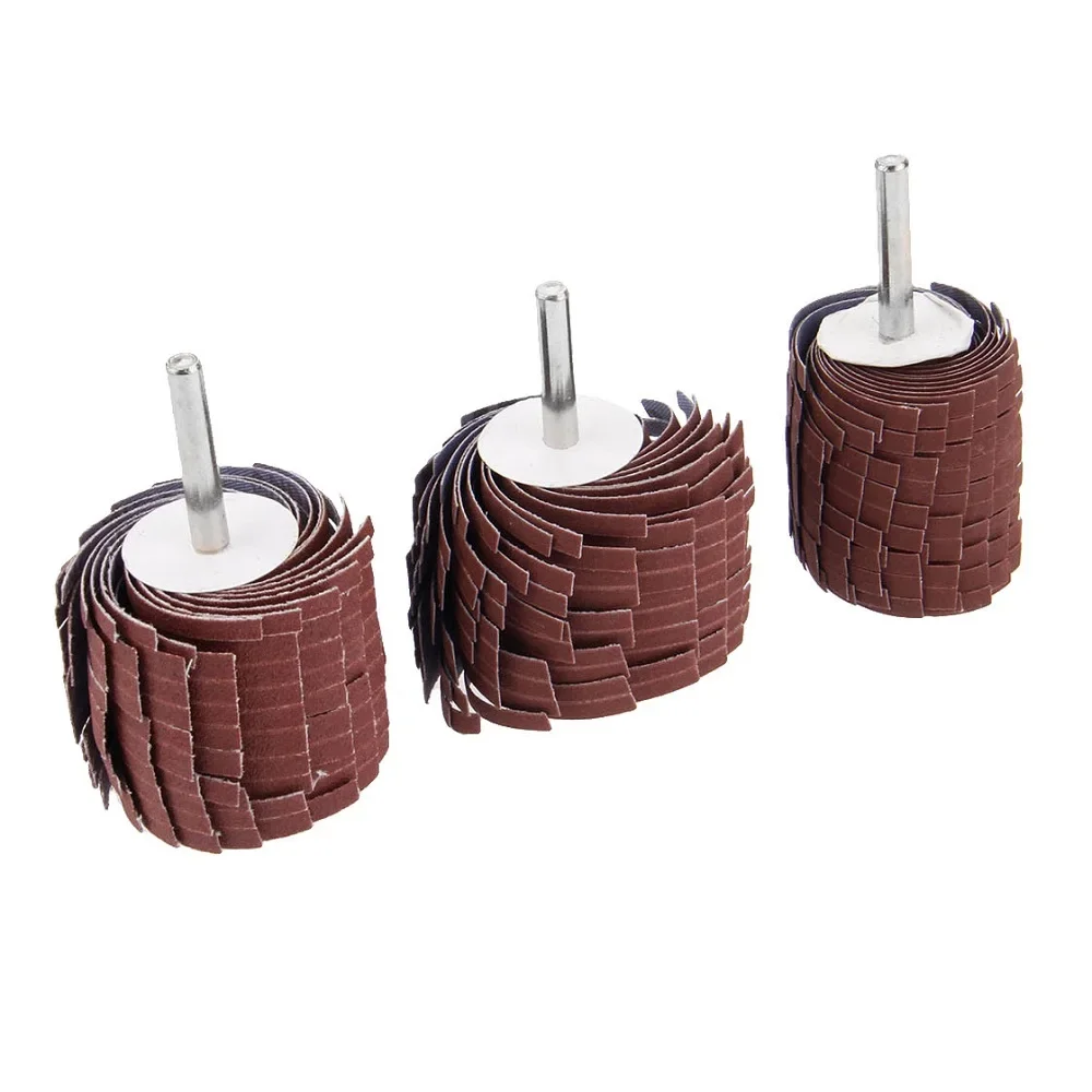 1Pc 6mm Shaft Mandrel Grits #150/320/400 Sandpaper Shutter Cloth Polishing Sanding Wheel Disc Wood Metal Polishing Heads 40-50mm