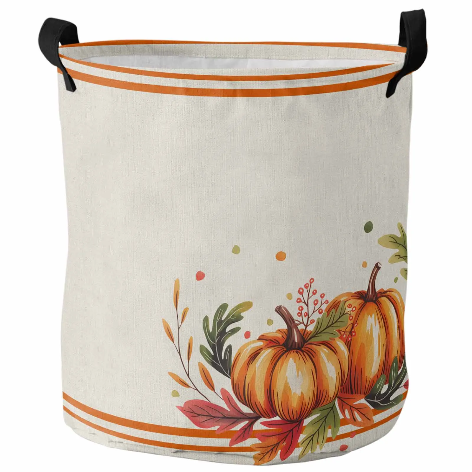

Fall Plaid Pumpkin Art Pattern Foldable Dirty Laundry Basket Kid's Toy Organizer Waterproof Storage Baskets
