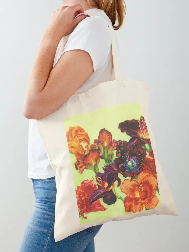 Parrot Tulips and Daylilies Tote Bag tote bag custom sacs de shopping Tote Bag