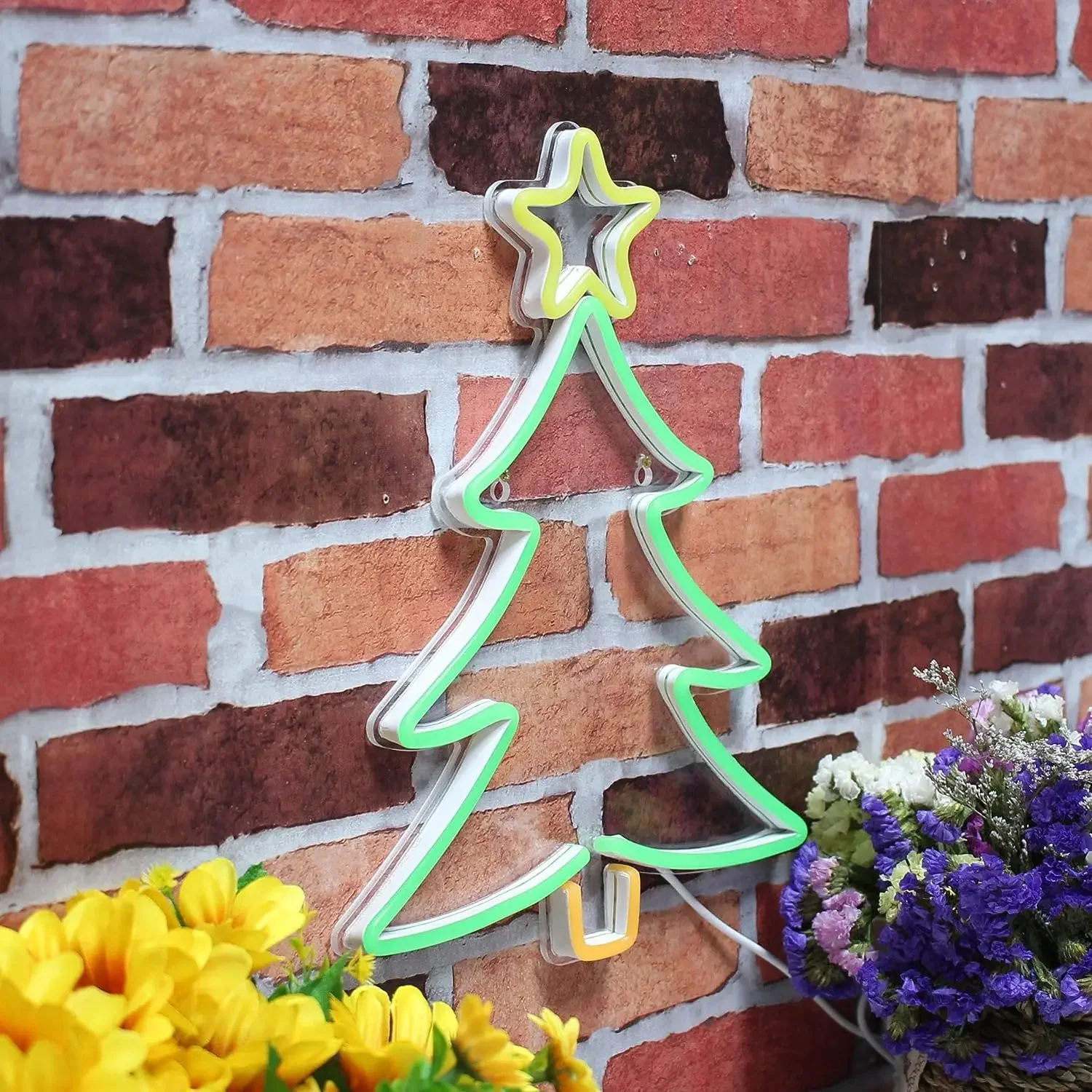 Christmas Tree Neon Sign For Wall Windows Decor USB Powered Adjustable brightness Neon Night Light For Home Party Bar Shop Gifts