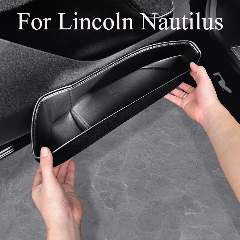 Car Door Armrest Storage Box Stick Shell Flocking For Lincoln Nautilus Phone Wallet Car Storage Slot Car Decoration