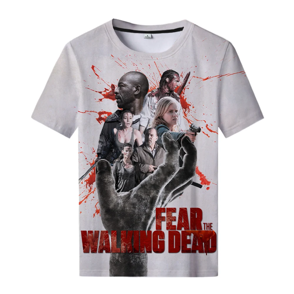 Tshirts TV The Walking Dead 3D Print Summer Tees Streetwear Crew Neck Short Sleeve Casual Oversize Men Women Kids Tops clothing