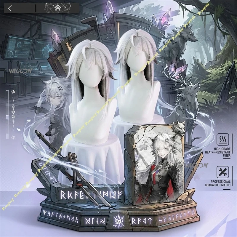 

Arknights Lappland the Decadenza Cosplay Wig Gradient Synthetic Hair for Halloween & Comic Con Long White to Black