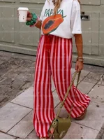 Pantalones de pijama casuales de rayas coloridas para mujer 2026, pantalones largos de pijama para mujer, pantalones largos casuales para uso diario, pantalones de pijama para hombre y mujer