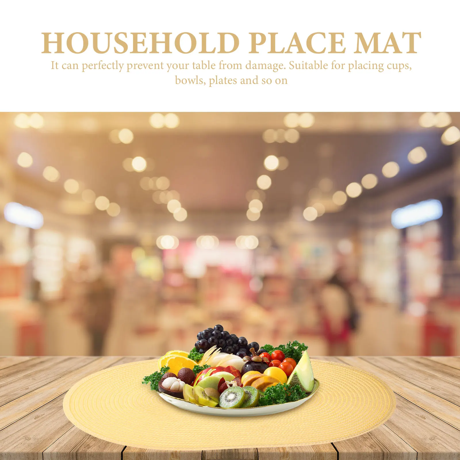 

4Pcs Attractive Woven Placemat Heat-Resistant Anti-Slip Home Cutlery Mat Placemat Household Place Mat Anti-Slip Cutlery Pad