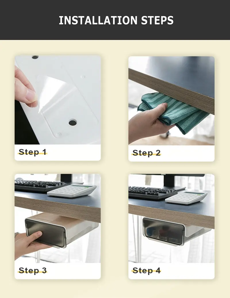 クリエイティブなデスク引き出し,家,オフィス,文房具用の多機能隠し引き出しオーガナイザー