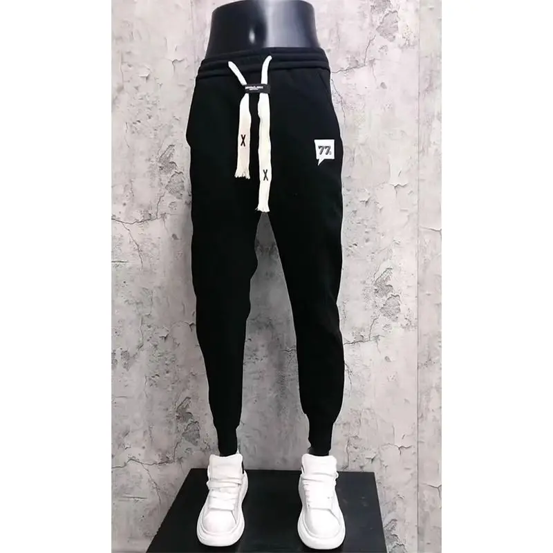 Spring and Autumn 2026 Fleece Small Foot Casual Pants Premium Versatile Tie Sweatpants Fashion Trend Men's Harlan Pants