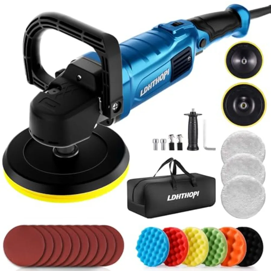 

Buffer Polisher 1800W 6 inch/7 inch Rotary Buffer Polisher Waxer 750-3100RPM Car Buffers and Polishers with 6 Variable