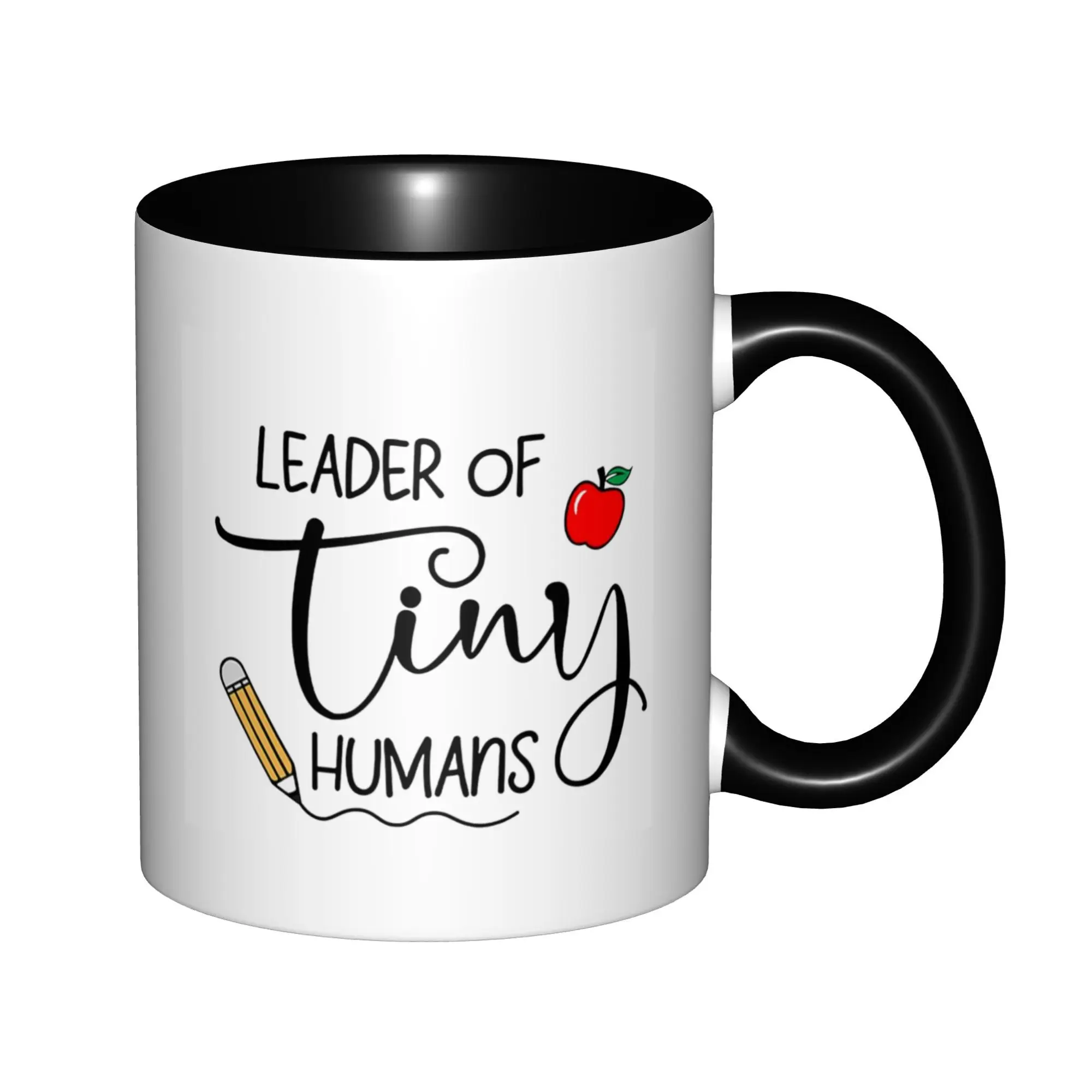 

Leader of Tiny Humans Teacher Appreciation Gift Mugs With Black Handle Birthday Coffee Mugs Ceramic Tea Cups 11oz