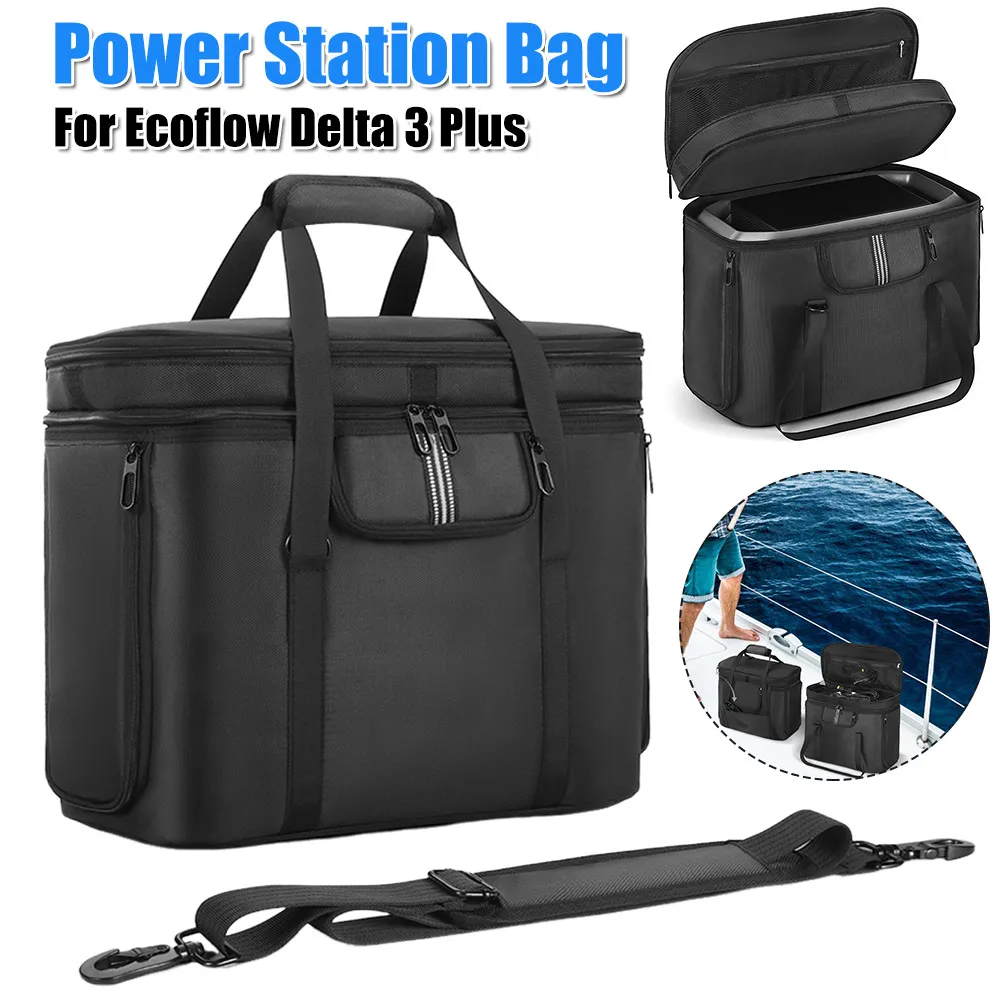 

Carrying Case for Ecoflow Delta 3 Plus/Delta 2 Waterproof Anti-drop Thick Padding with Shoulder Strap and Handle Multiple Pocket