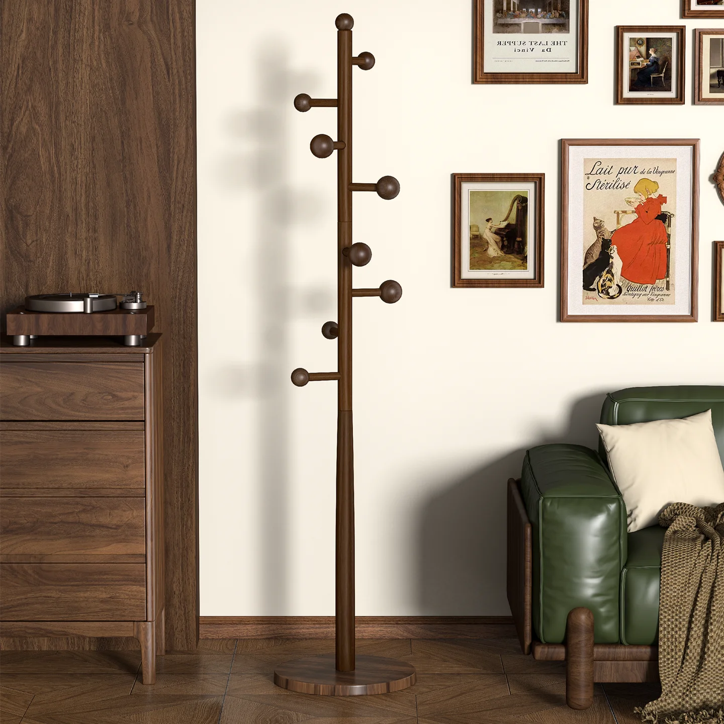 

Solid wood floor coat rack bedroom household simple hanger office beech hanger