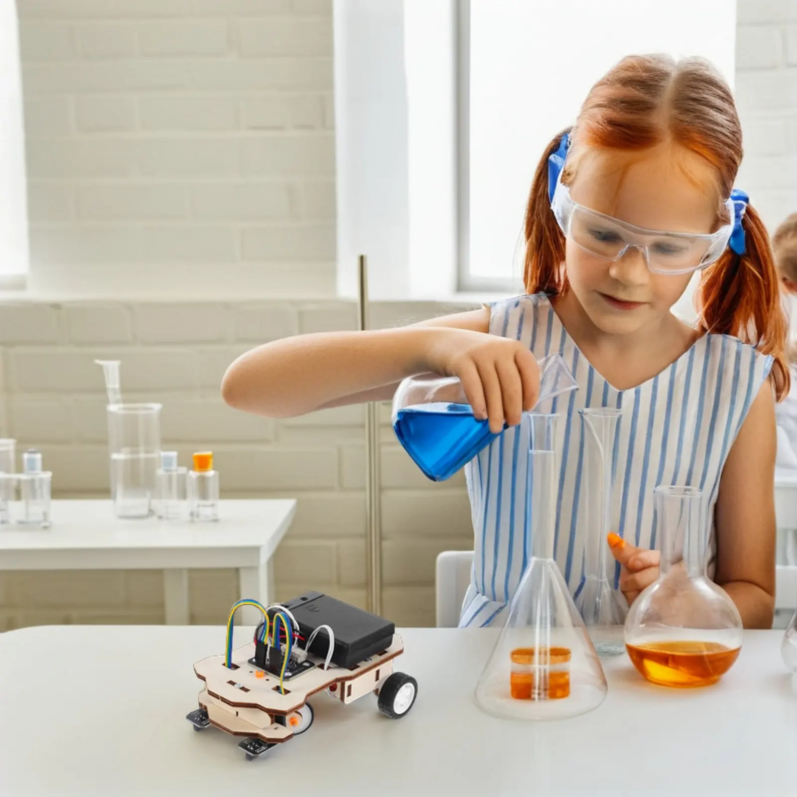 1 Set Stem Diy Car Kit For Kids Handmade Learning With Smart Tracking, Compatible Programming Software, Sturdy Material Science