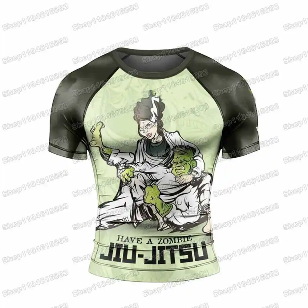 Frankenstein Wrestling  Rash Guards Surfing Jersey Beach Shirts Swimwear Diving Gym Shorts MMA BJJ Men Jiu Jitsu Fitness Sets view 3