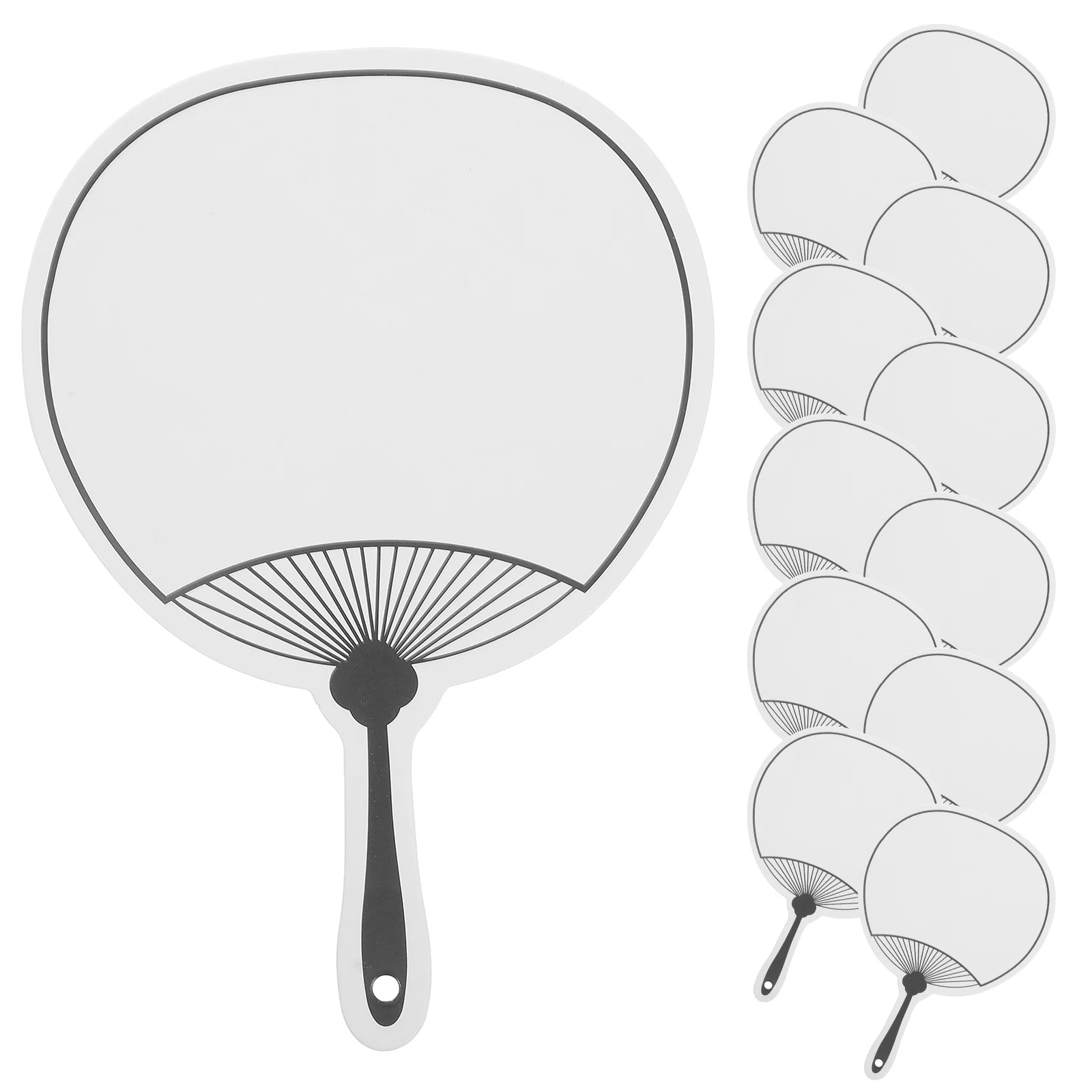 

12pcs Fan Shape Blank Bookmarks White Plain Cardstock Page Markers With Hole For Diy Craft Projects School Supplies Hanging
