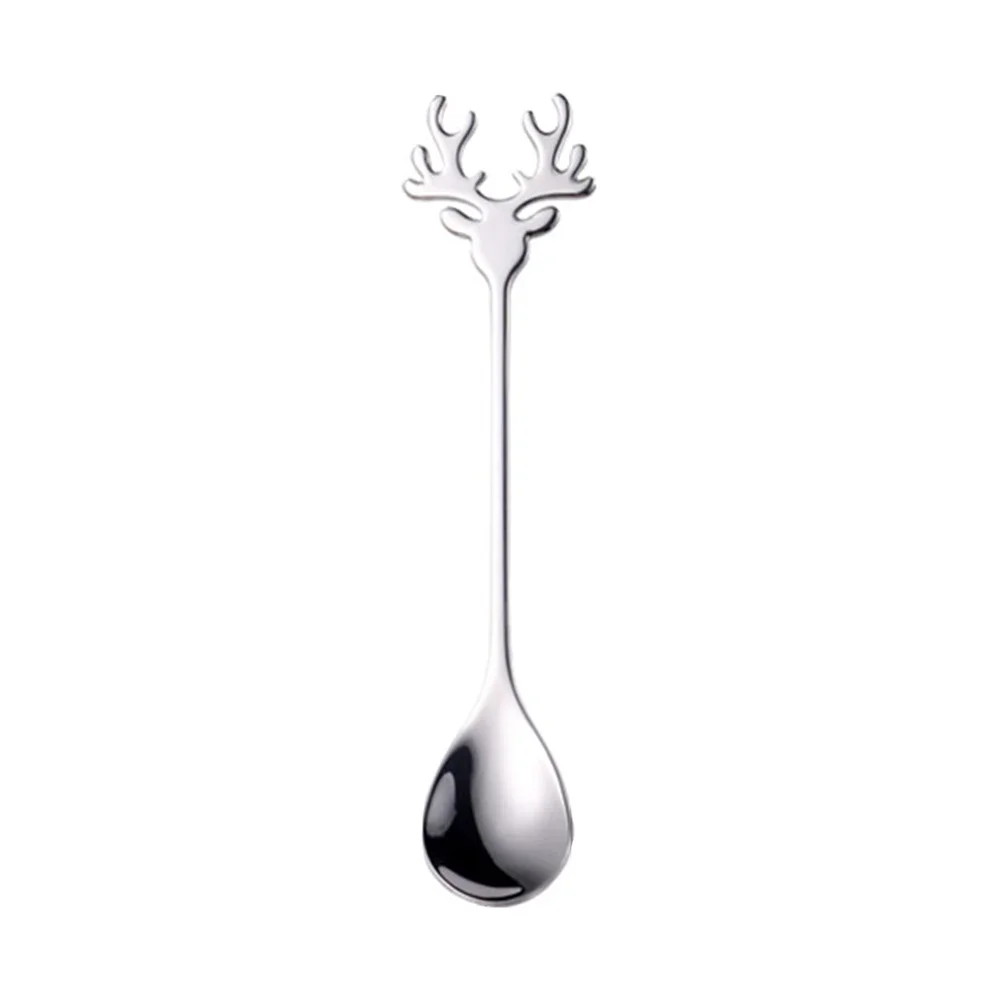 Spoon Coffee Spoon Deer Head Fawn Spoon Gold Mug Rose Gold Silver Stirring Spoon Black Coffee Spoon High Quality