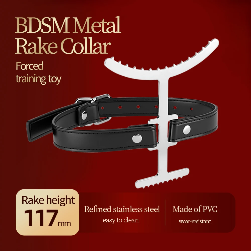 BDSM Heretic Fork Posture Collar PU Leather Neck Restraint Spiked Choker Head Up Training Bondage Gear Sex Toys for Couples - Image 4