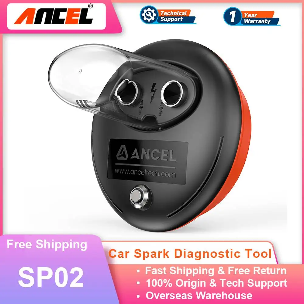 ANCEL SP20 Newest Automotive Spark Plug Tester Diagnostic Tool US 110V&EU 220V Weak Action Dual Hole Test Plug and Play Analyzer