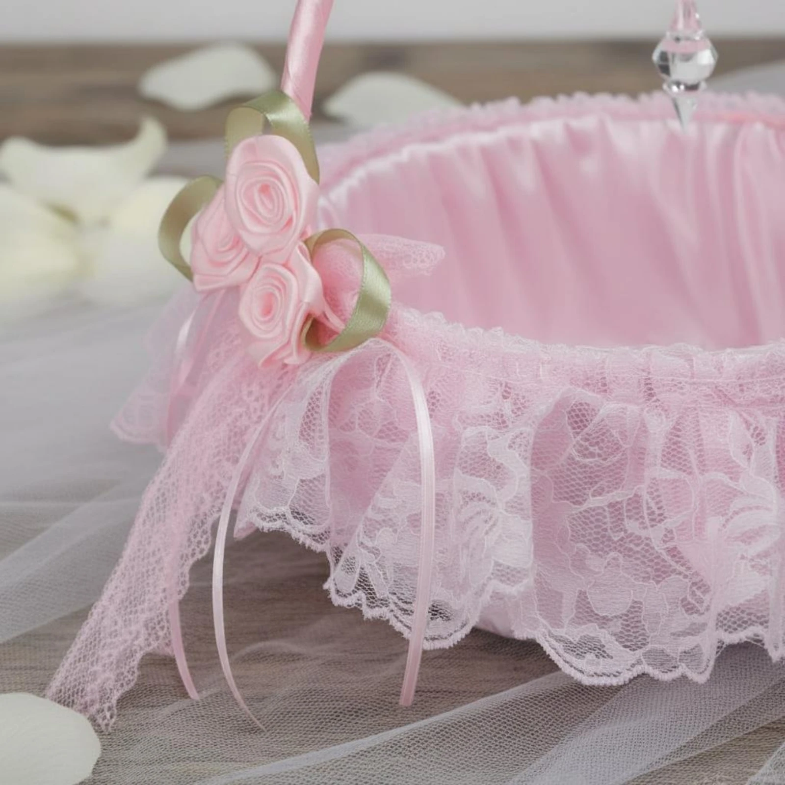 Wedding Flower Girl Basket Easy to Carry Flower Girl Basket Ceremony Accessory Elegant Decorative for Brides