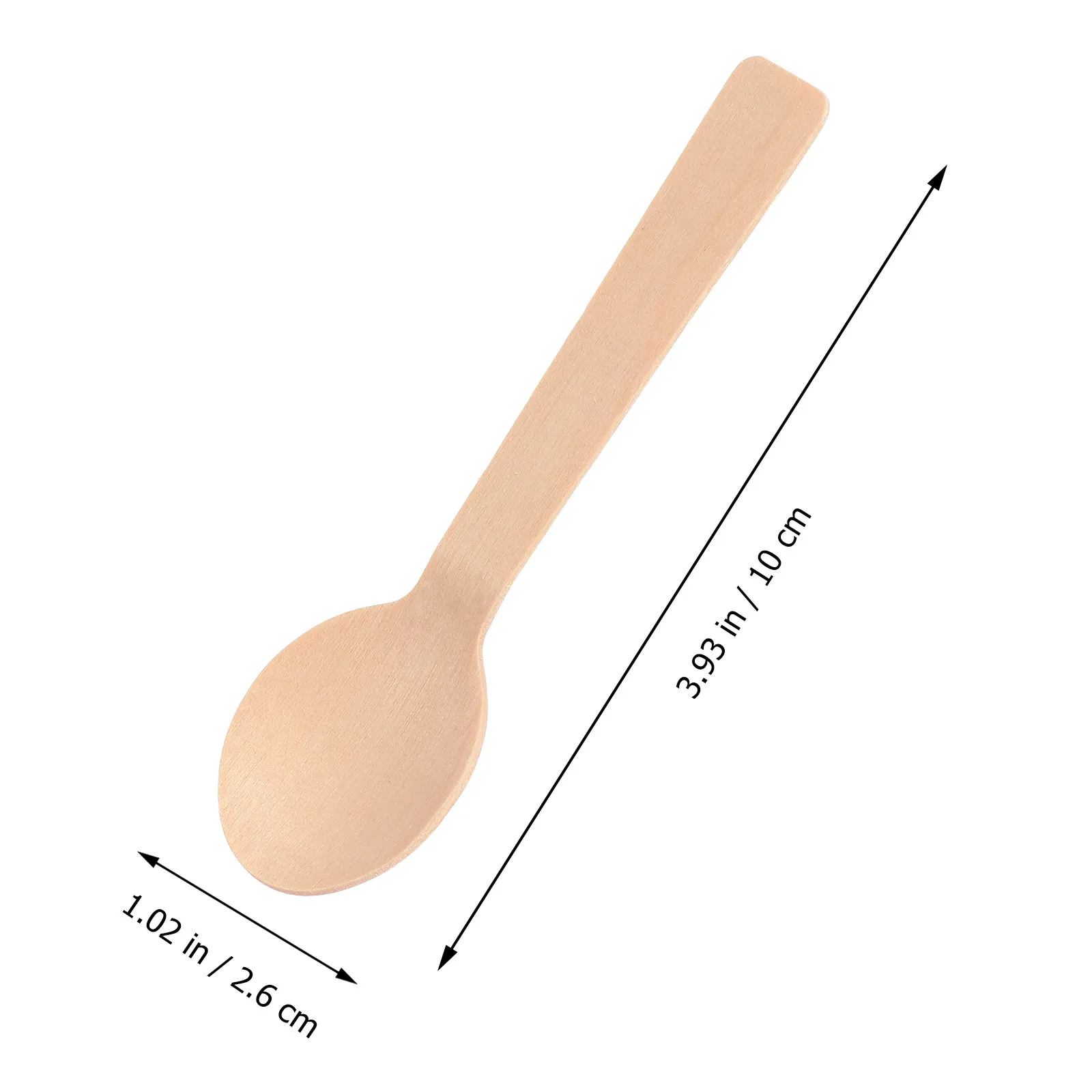 100Pcs Disposable Wood Dessert Spoons Eco Friendly Mini Wooden Cake Spoons Smooth Sanded Safe for Ice Cream Tasting Barbecue