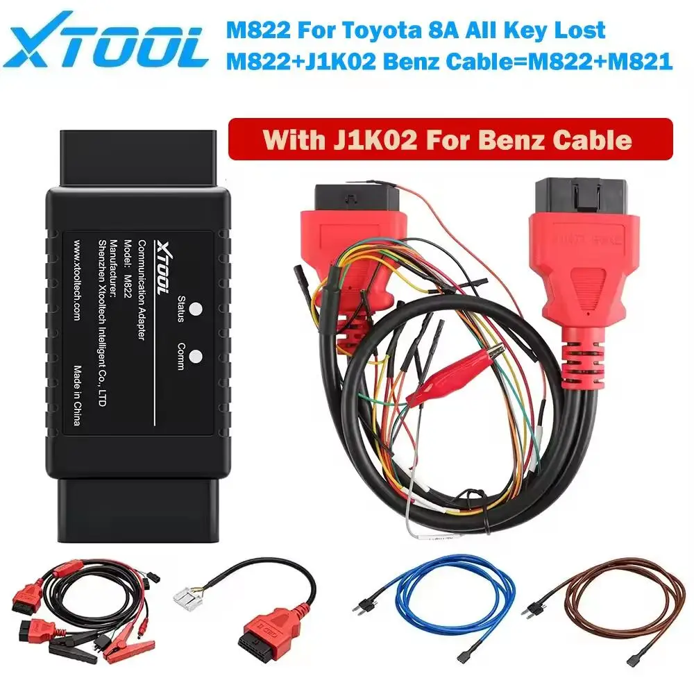 XTOOL M822 Adapter For Mer-cedes-Ben-z For Toyota 8A AIl Key Lost Programming Work With KC501 Programmer For X100PAD3 X100MAX