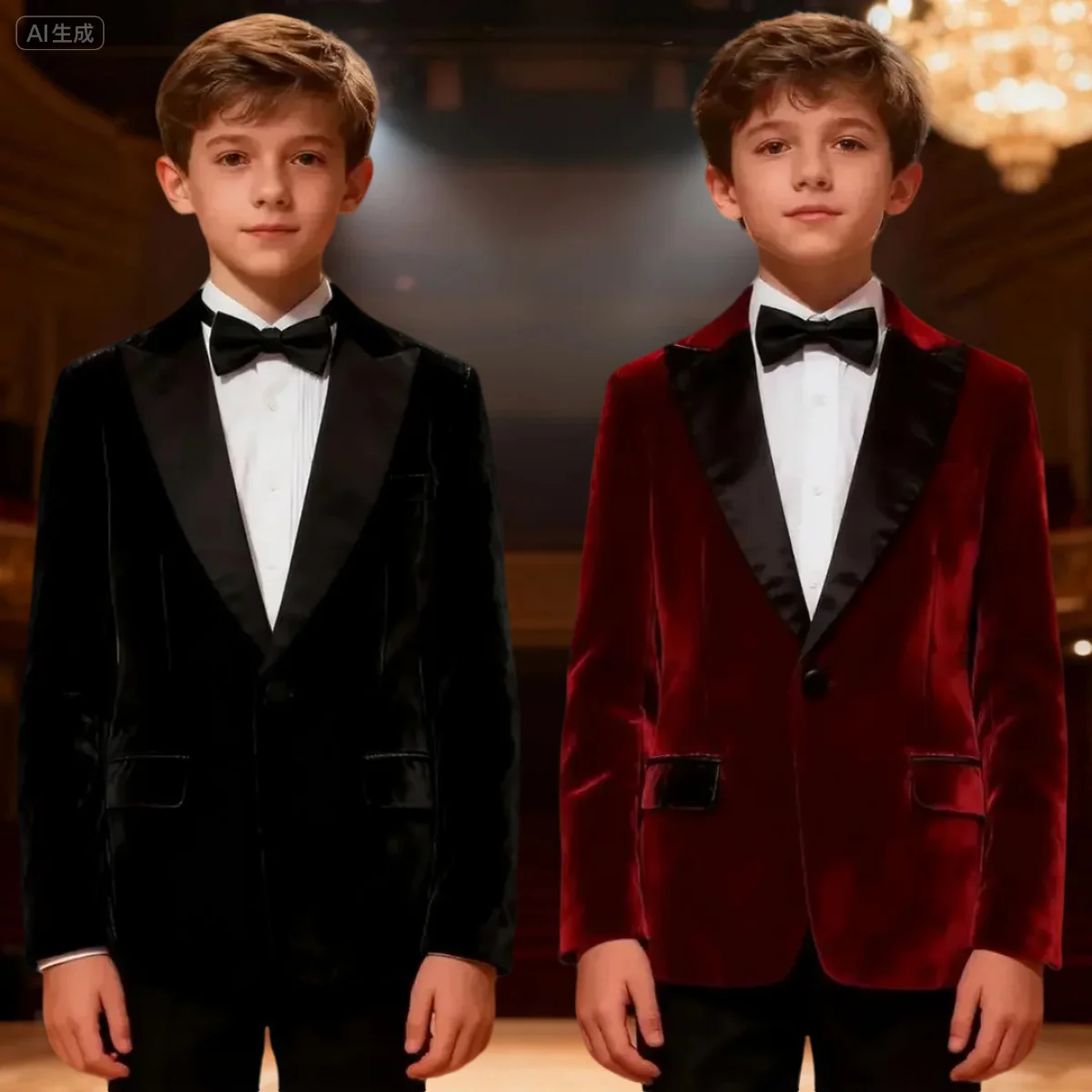 

Boys Tuxedo Velvet Blazer Kids Suit Red Christmas New Year Party Gift Clothes Fromal Black Xmas Birthday Wedding Outifit