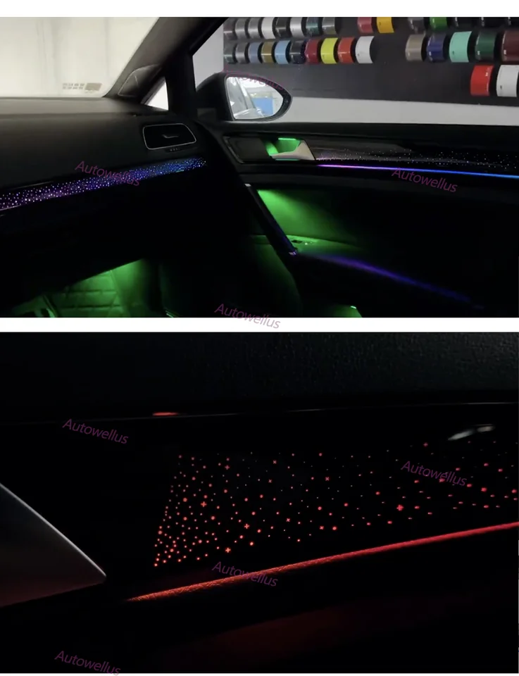 ل 2014-2020 VW Golf 7 GTI 7.5 Mk7 LED الضوء المحيط RGB Ambientebeleuchtung الداخلية ستار الديناميكي سيمفونية جو مصباح ABS #5
