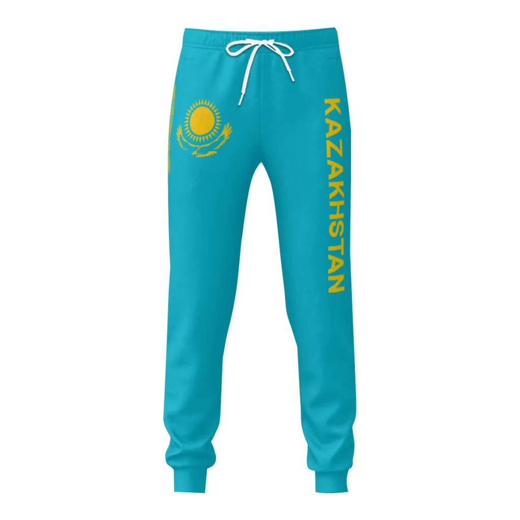 

Mens Sweatpants Kazakhstan Flag Pants with Pockets Joggers Soccer Football Multifunction Sports Sweat With Drawstring