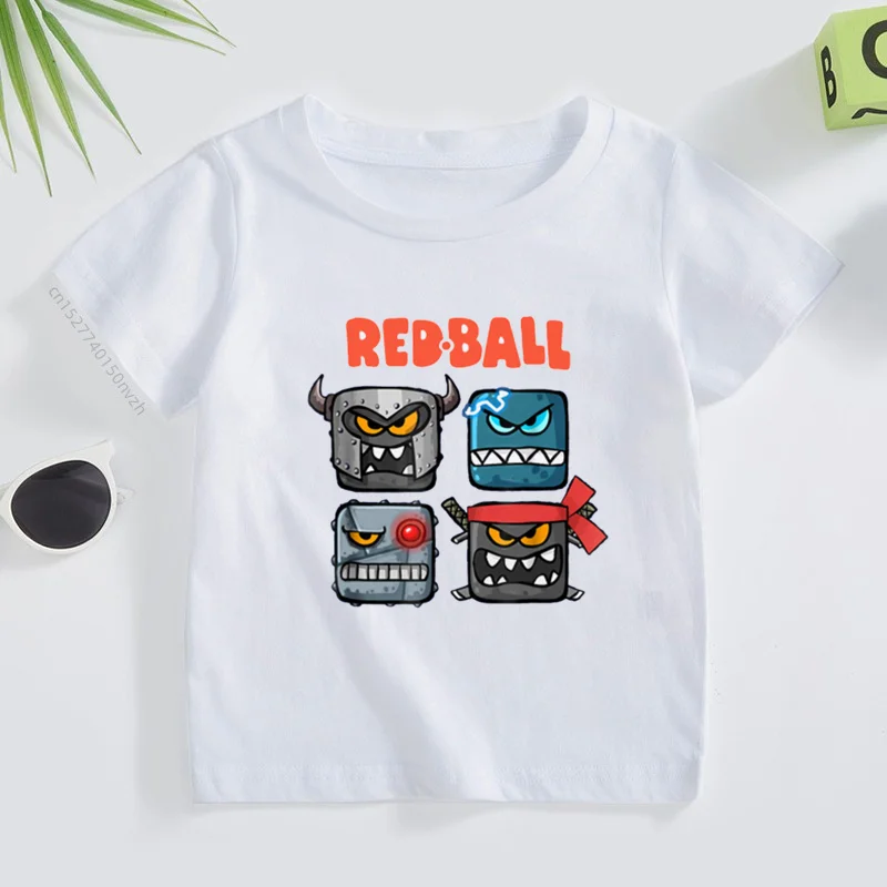 Kids Funny T-shirts Boys Girls Gift Game Shop Red Ball 4 Cartoon Print Tshirts Children\'S Casual Short Sleeve Hip Hop Tops